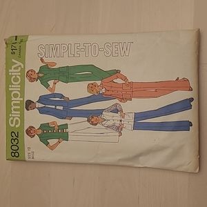 Vintage 1977 Simplicity 8032 Easy to Sew Misses Shirt Jacket and Pants Pattern